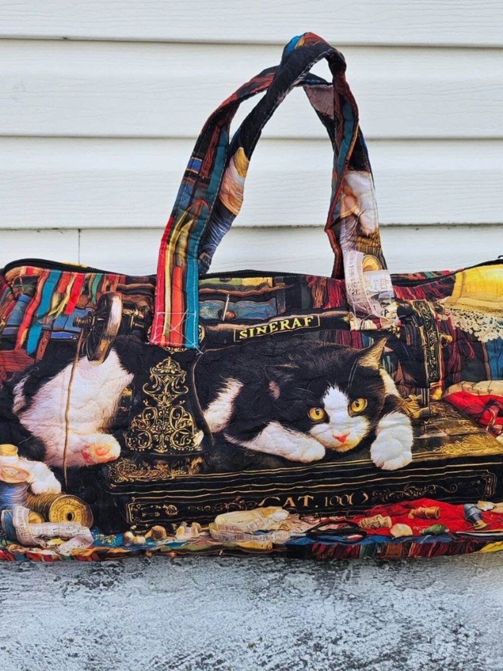 Duffle Bag Cat Print Mutti Color Light Weight Travel Bag Gym Bag - Picture 2 of 10